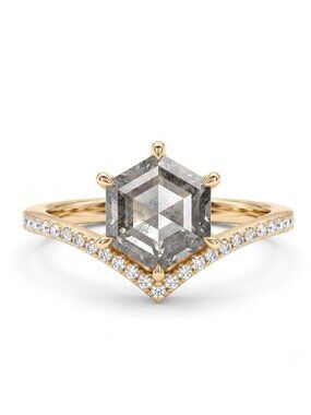 Honeycomb Bee Wishbone ring, 925 Sterling Silver 10k Gold Charmed Aroma